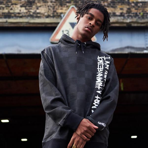 VERTIKAL BASIC LOGO HOODIE - BLACK/CHARCOAL